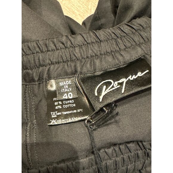 ROQUE WOMEN'S WIDE LEG LIGHTWEIGHT PANT / 4 / BLACK / ITALIAN / SUPER STYLISH / - Picture 6 of 9